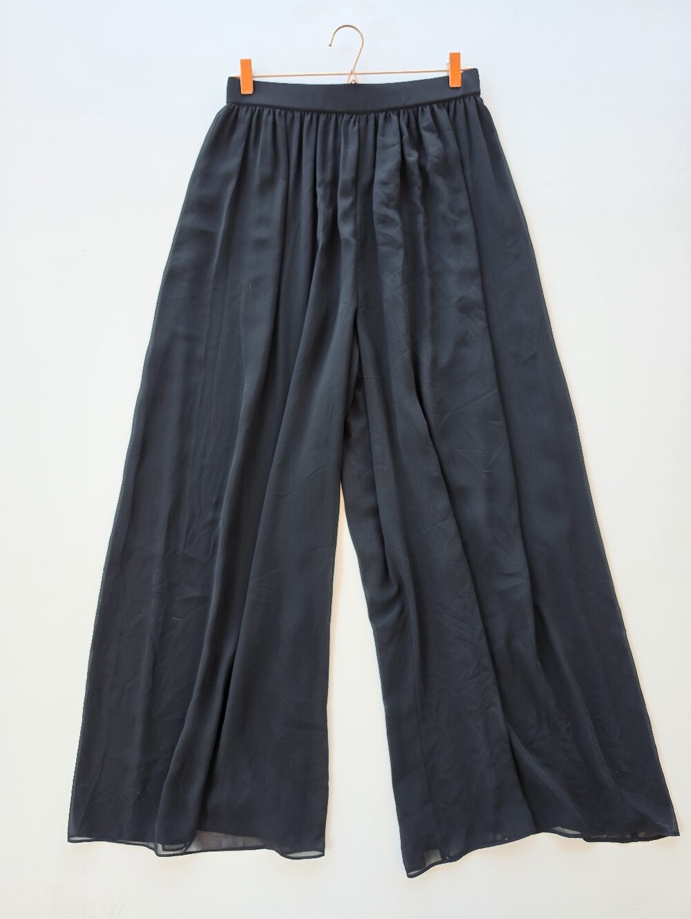 Kay Unger Evening‎ Black Wide Leg Flowy Chiffon Pants